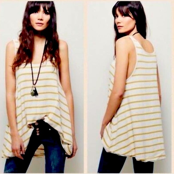 Free People We The Free Snow Heath Garden Striped Tunic Tank Top Size XS - Picture 1 of 7